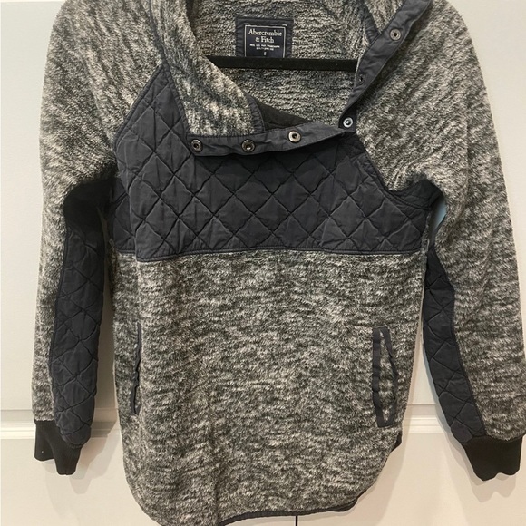 Abercrombie & Fitch Sweater Women Small Asymmetrical Fleece Snap Up Sherpa - Picture 1 of 4